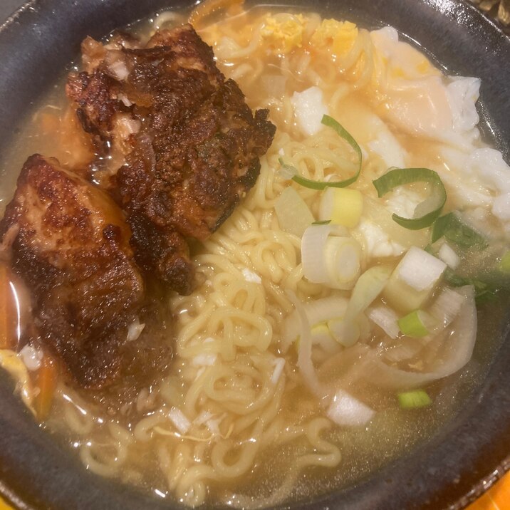 ぶり揚げ＆味噌ラーメンコラボが美味しい♬